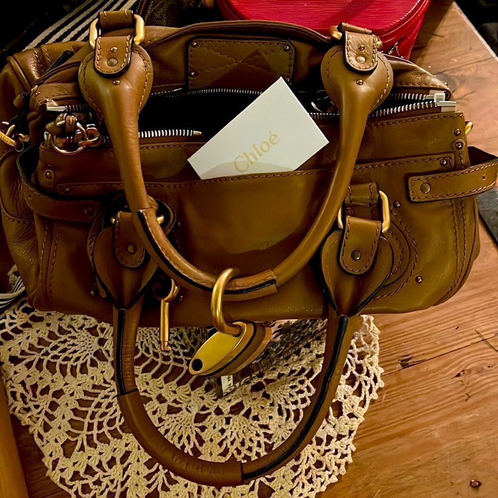 Chloe tan brown paddington bag
